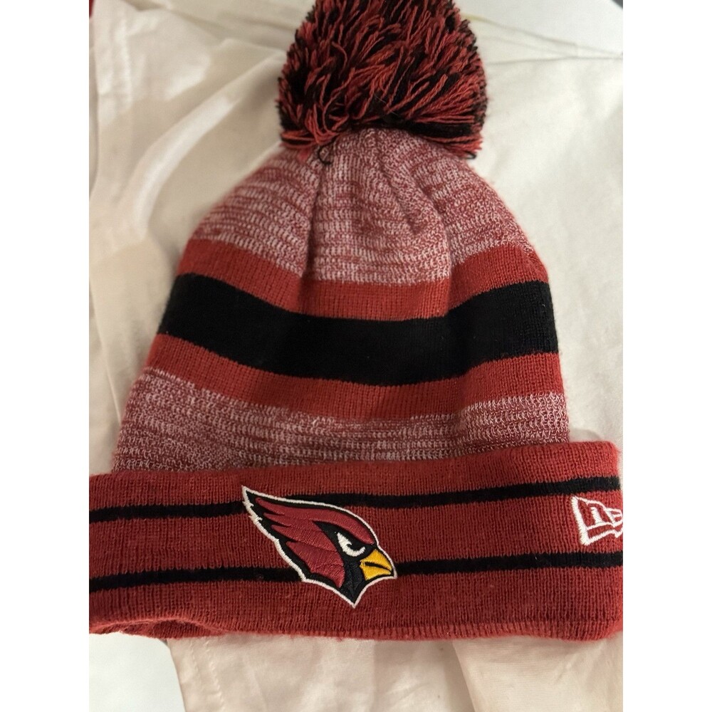 Arizona Cardinals New Era Embroidered Pom Stocking Cap Hat One Size NFL Beanie